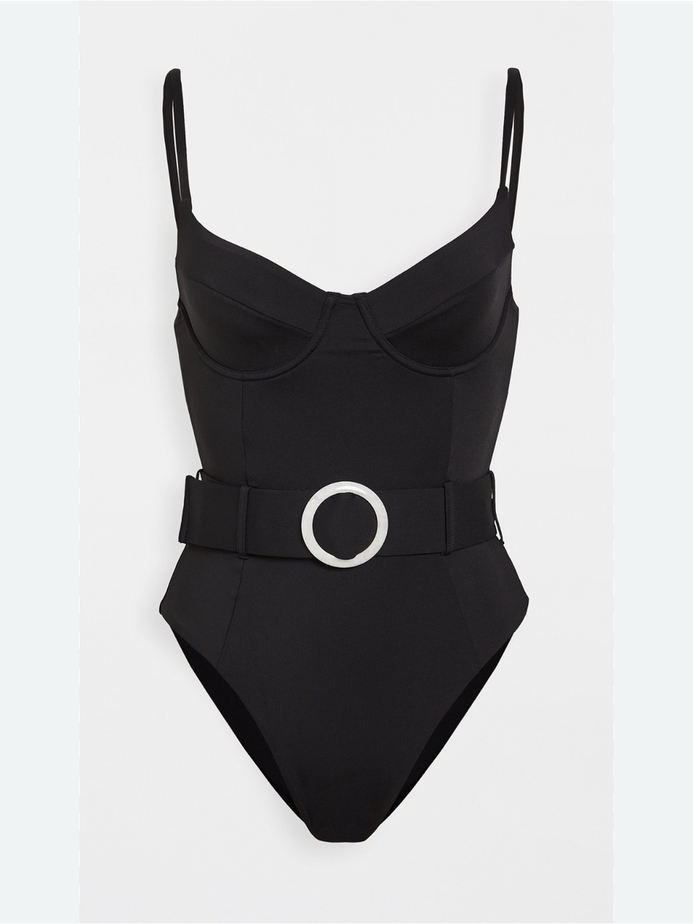 WeWoreWhat Black One-Piece Swimsuit with Statement Buckle xs